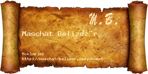 Maschat Belizár névjegykártya